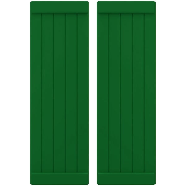 Ekena Millwork Americraft 5-Board Exterior Wood Joined Board-n-Batten Shutters w/ End Batten, ARW103BB518X83HGH, PR ARW103BB518X83HGH - main